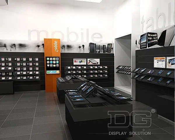 EL22 Black Wooden Phone Display Stand 1