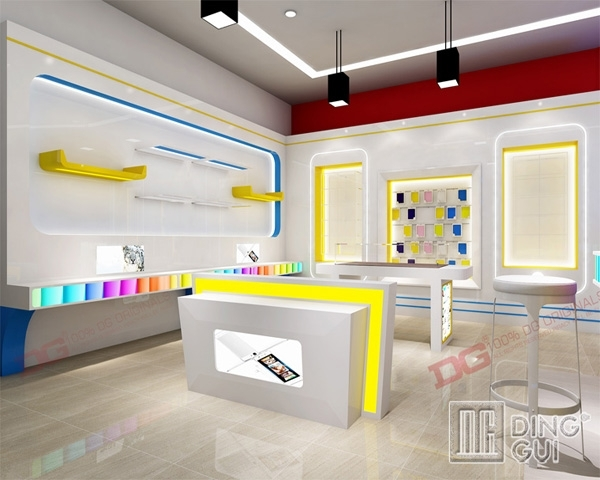 EL76 Kreativ indretning af mobiltelefonbutik med udstillingsvindue 1