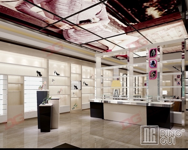 FT73 Εμπορικό μεταλλικό ράφι επίδειξης παπουτσιών για τοποθέτηση σε τοίχο 1