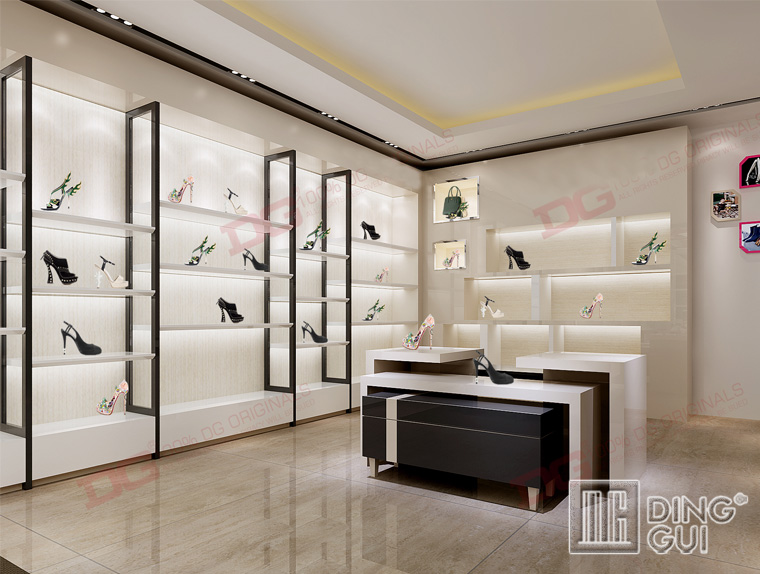 FT73 Εμπορικό μεταλλικό ράφι επίδειξης παπουτσιών για τοποθέτηση σε τοίχο 6