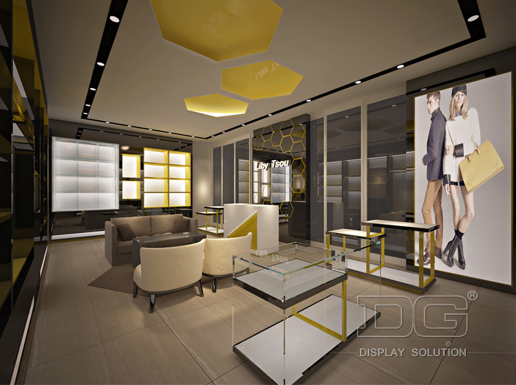 Luxury Stainless Steel Handbag Display Counter