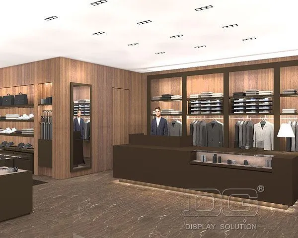 GR92 Wooden Garment Display Rack And Cabinets 1