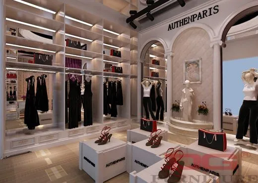 GR115 Πολυτελή λευκά έπιπλα καταστήματος ρούχων 1