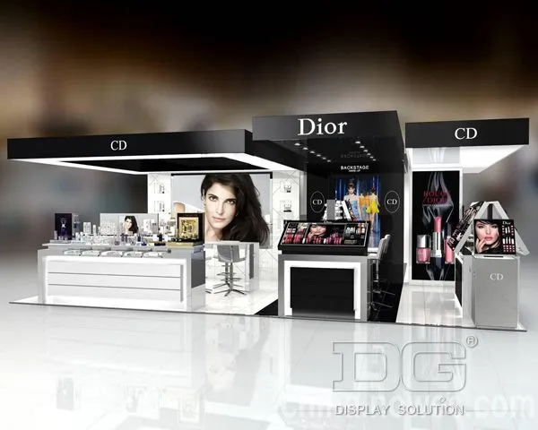 CM18 Chic White And Pink Cosmetic Display Design 1