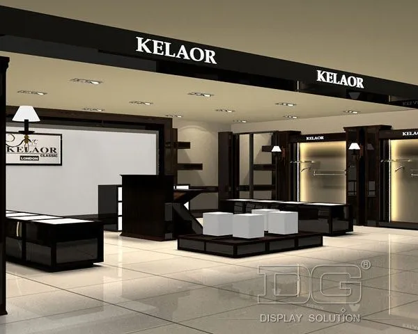 GR06 Ξύλινη, κομψή σχεδίαση βιτρίνας ρούχων κατά παραγγελία 1