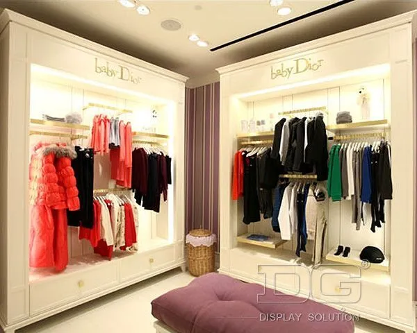 KG08 Elegant White Kids Garment Display Cabinet 1