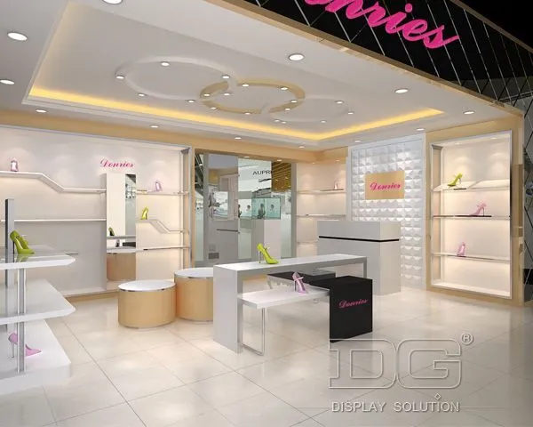 FT26 Wall Mounted Wood Shoe Store Display 1