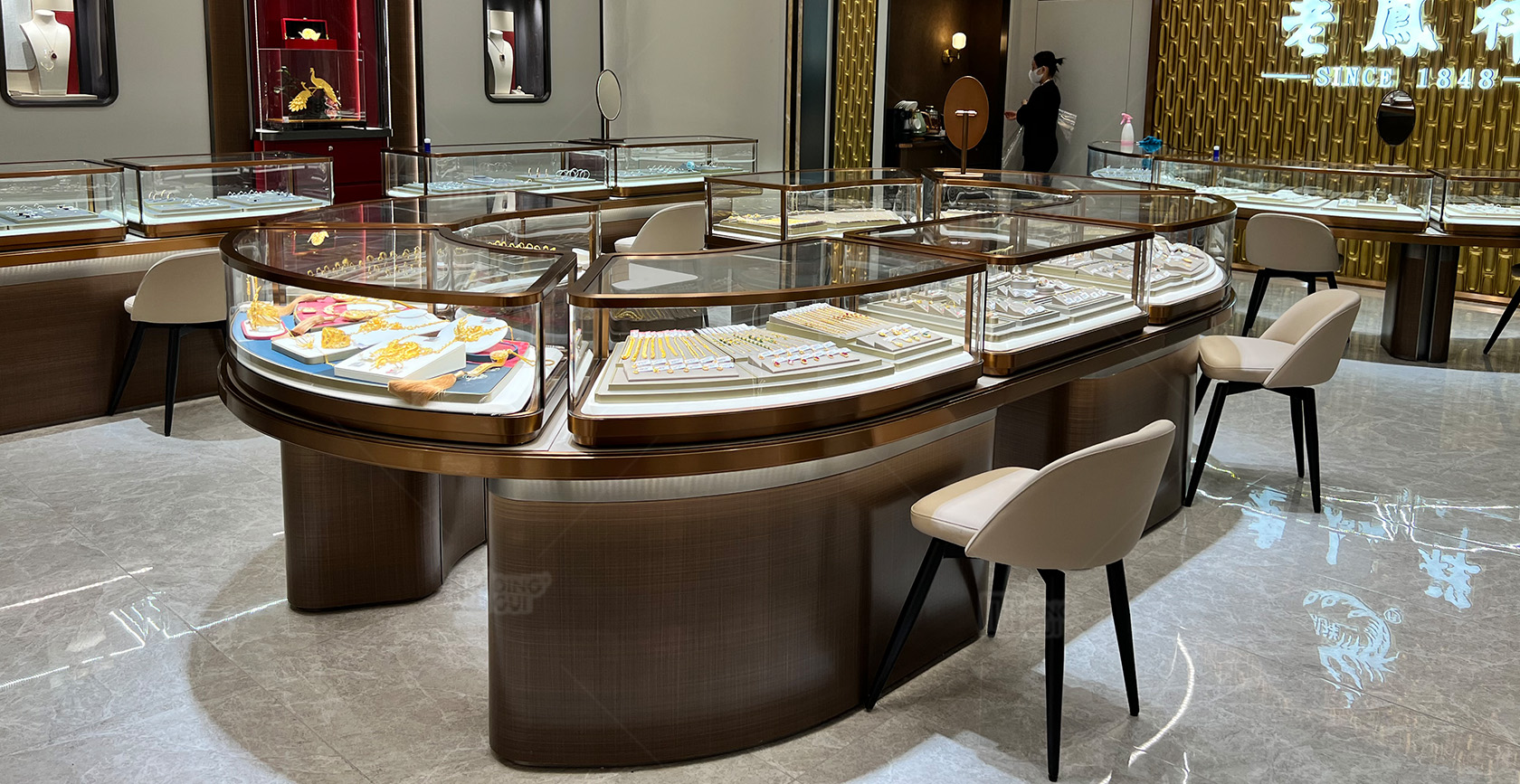 Laofengxiang Luxury Jewelry Store Showcase Project 3