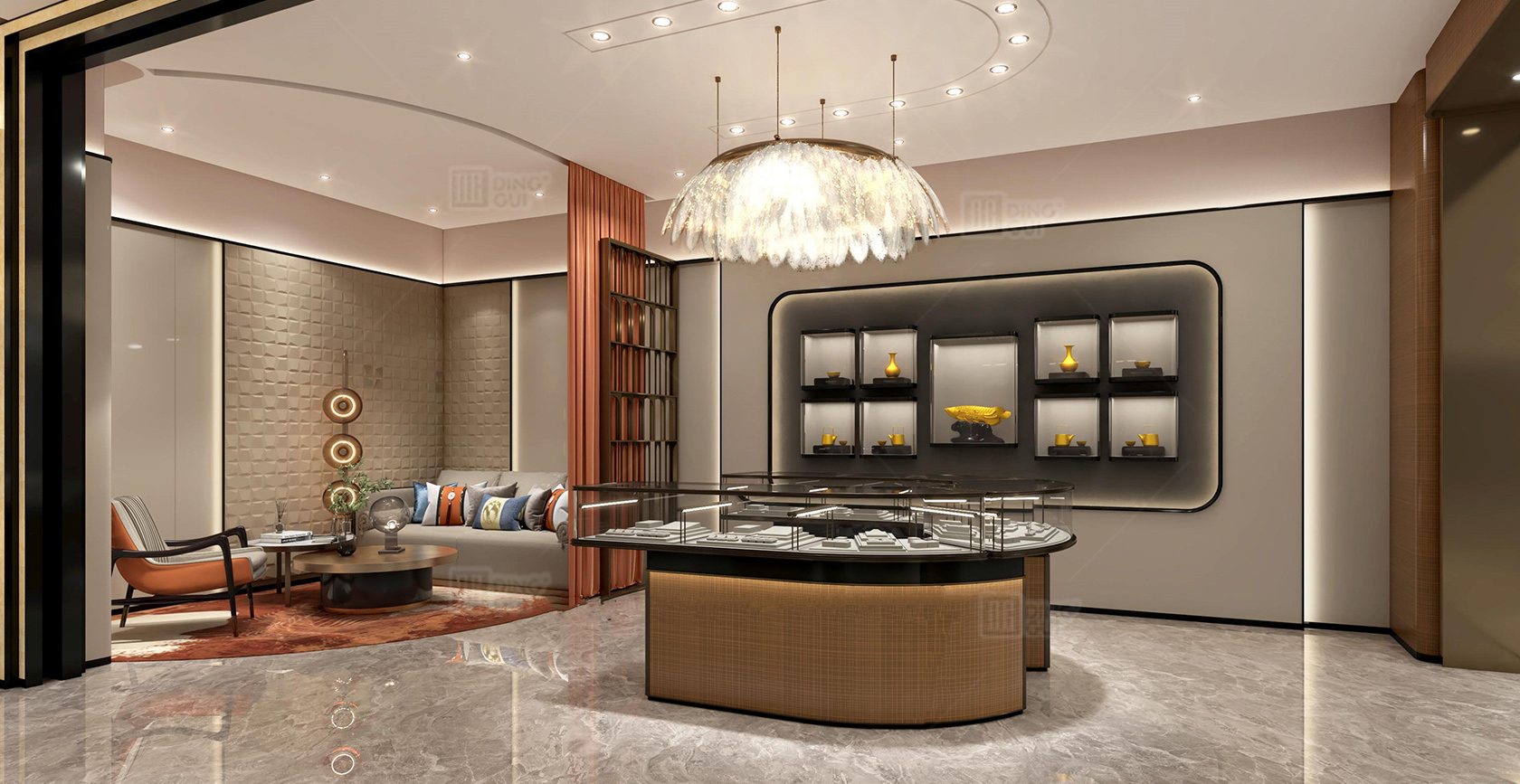 Laofengxiang Luxury Jewelry Store Showcase Project 2