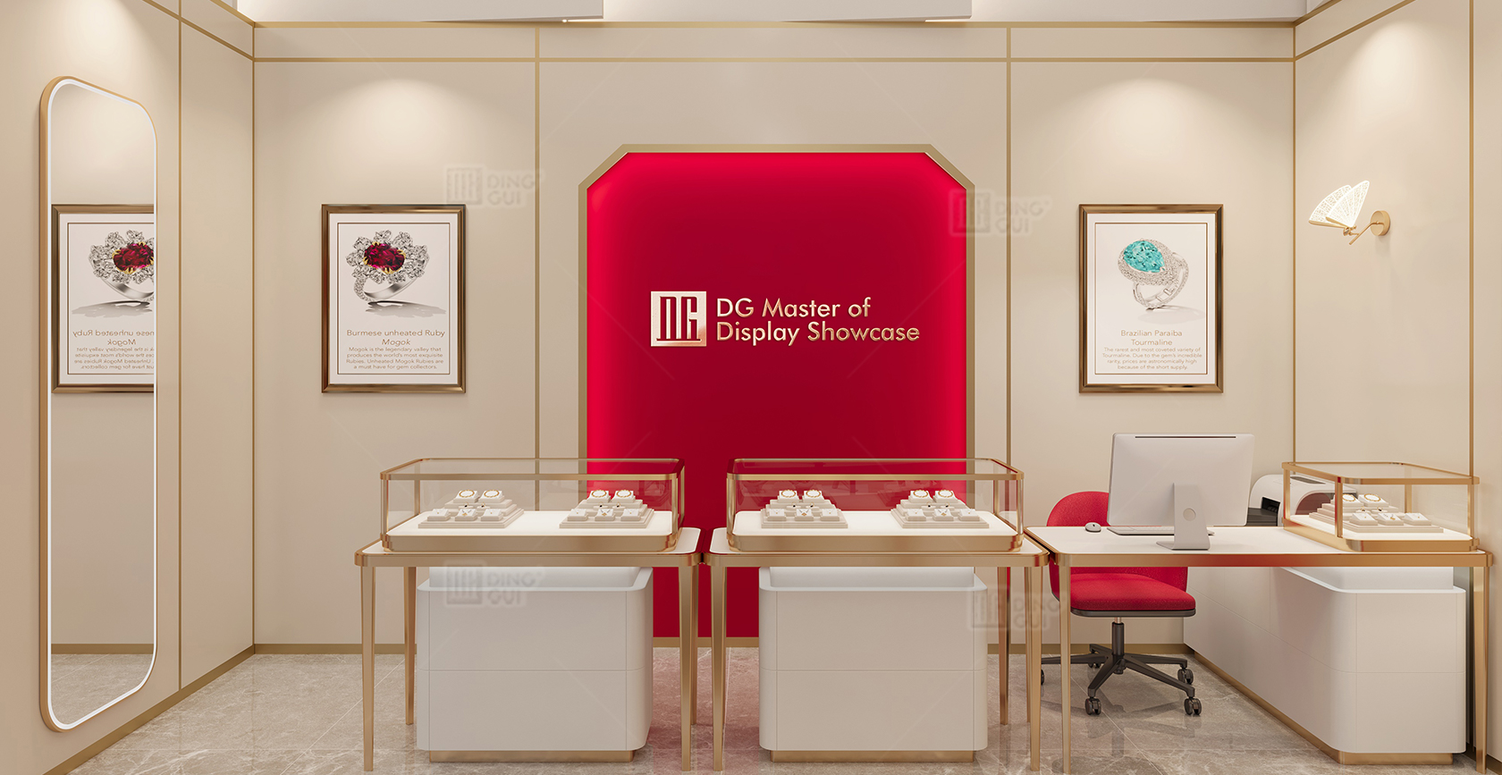 Malaysia High-End Jewelry Chain Brand Display Cabinet Customization Project 2