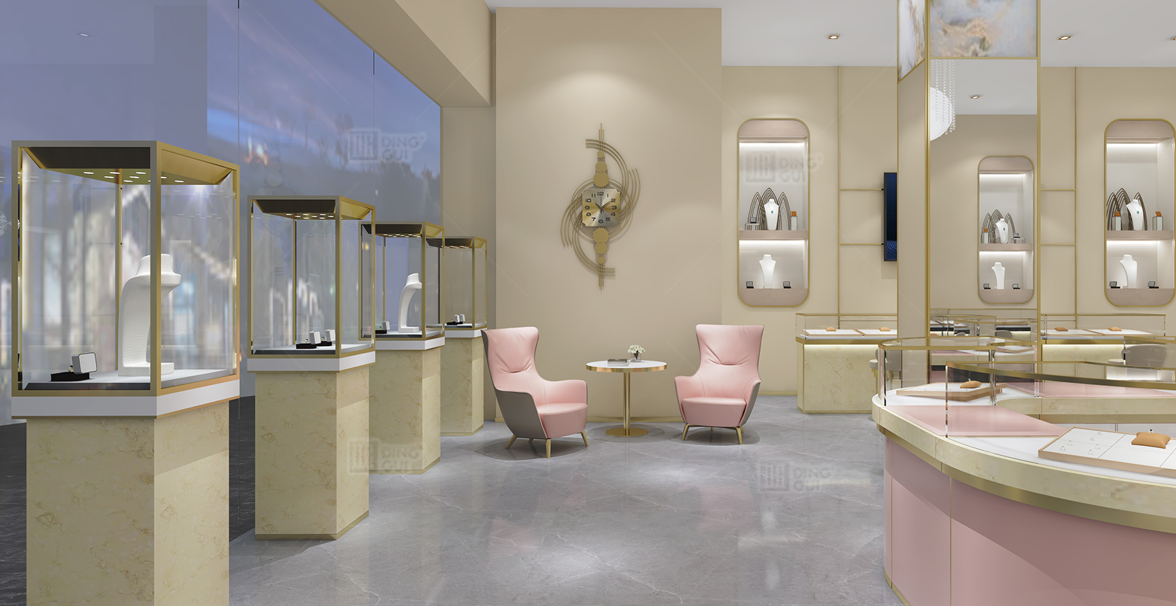 Projekt zobrazenia predajne luxusných amerických šperkov 2