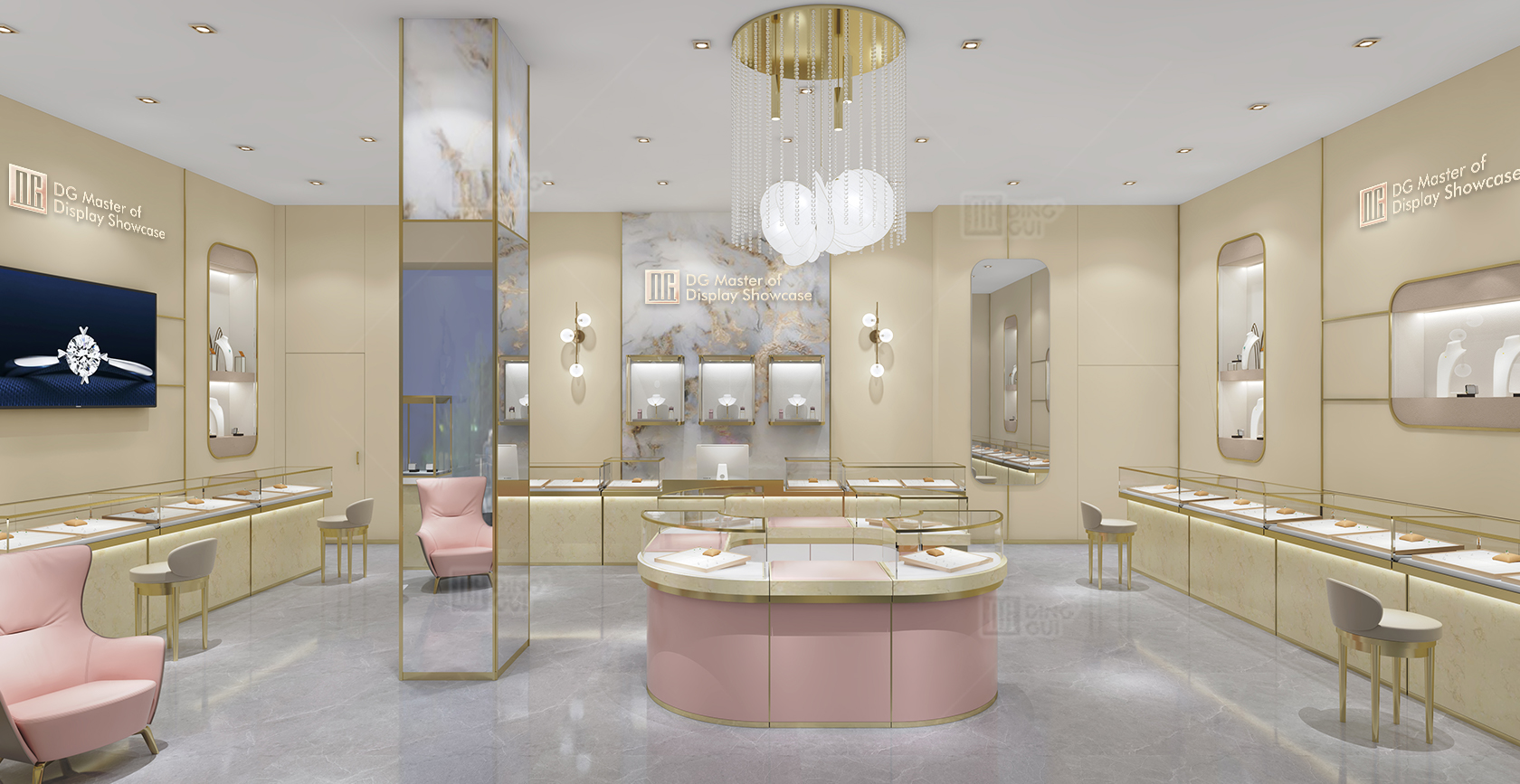 Projekt zobrazenia predajne luxusných amerických šperkov 1