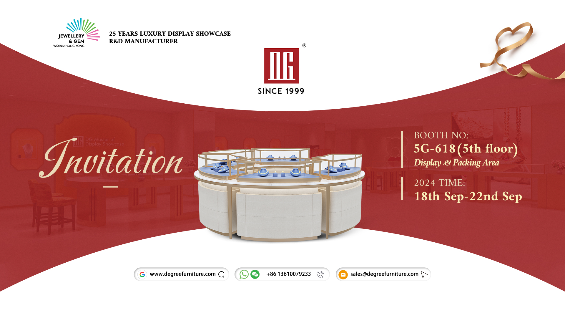 DG inbjuder dig att delta i Hong Kong Jewelry Show för att utforska den ultimata konsten att visa upp smycken! 1