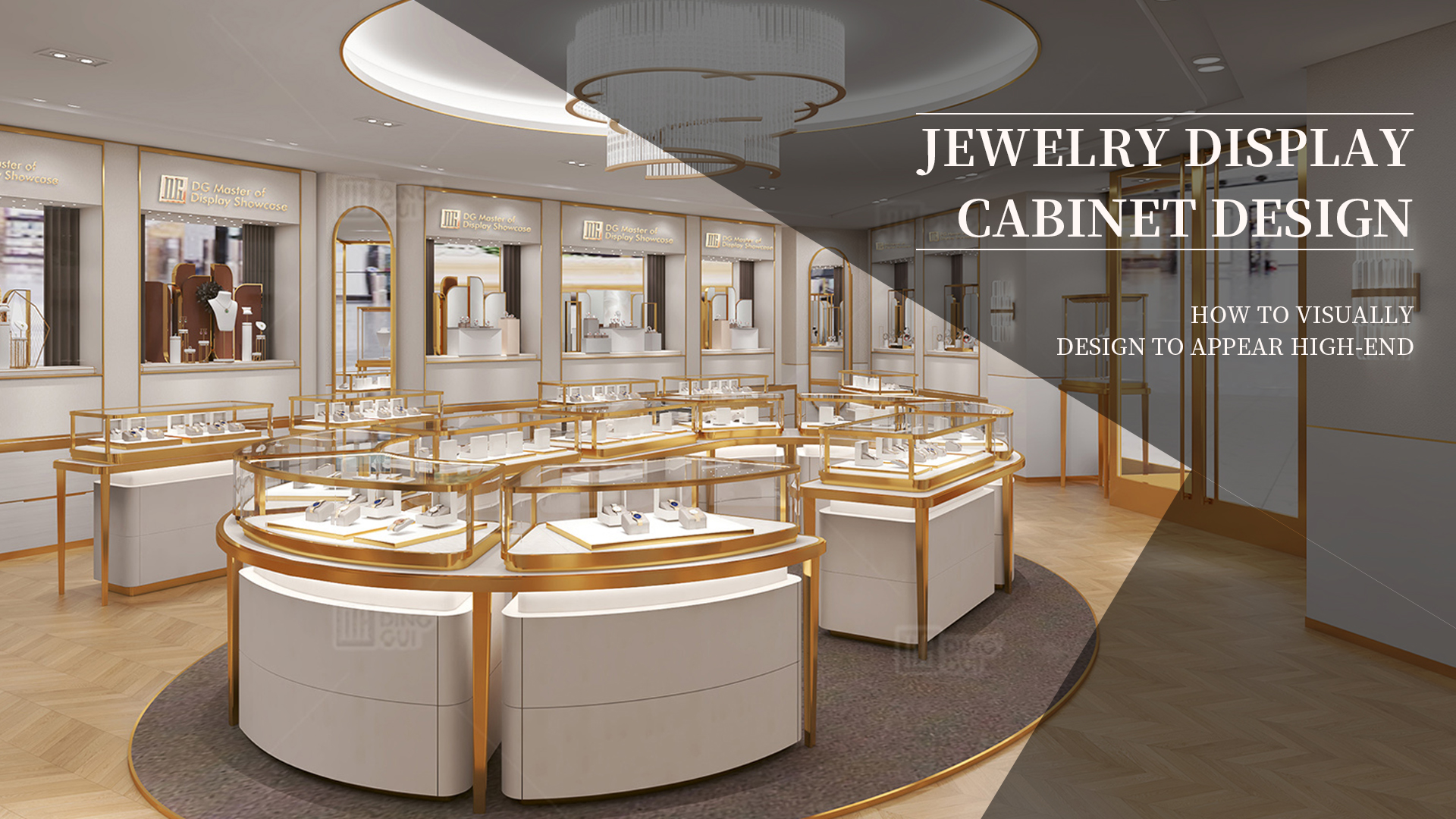 Zərgərlik vitrinləri vizual dizayn vasitəsilə necə yüksək səviyyəli görünür 1