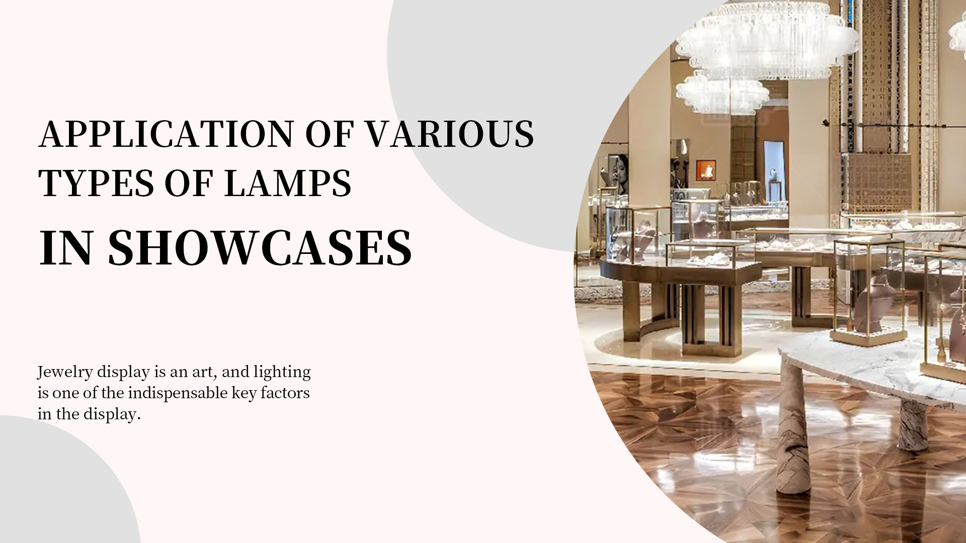 Application of various types of lamps in showcases 1