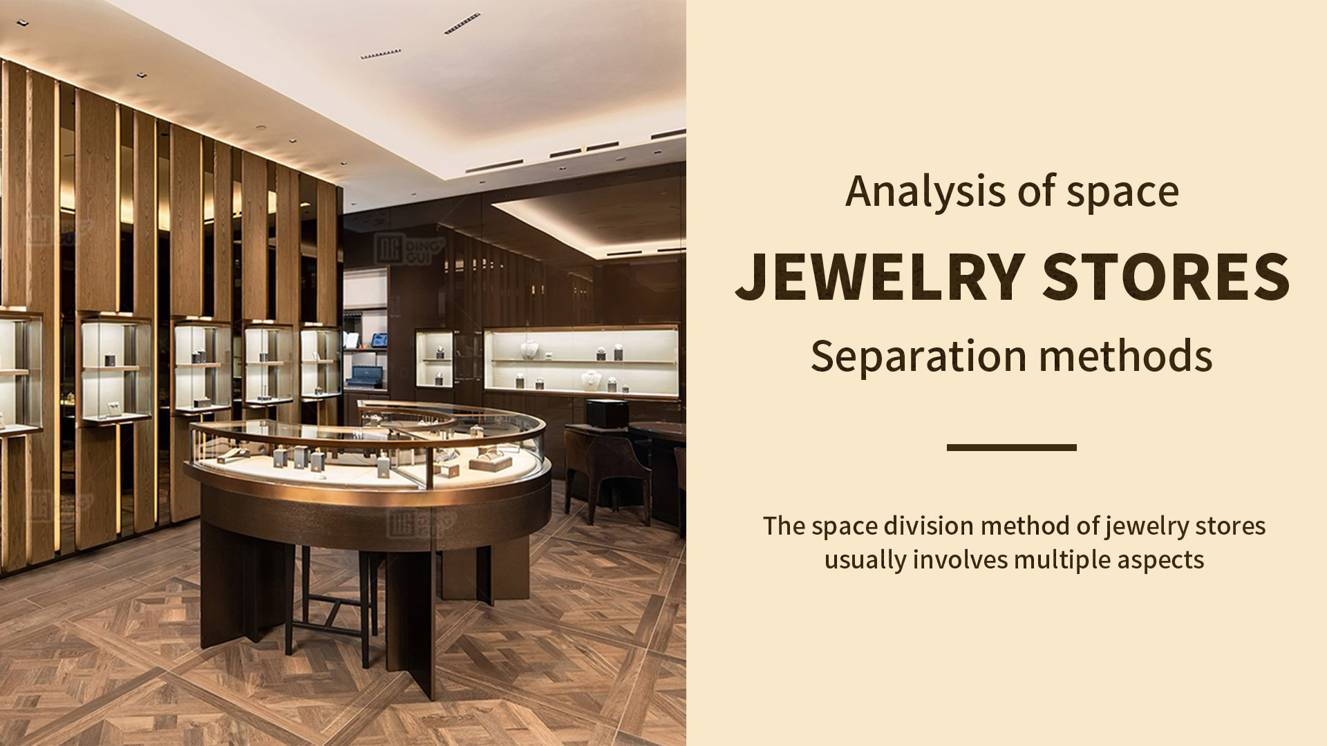 Analyse vu Raumtrennungsmethoden a Bijousgeschäfter 1