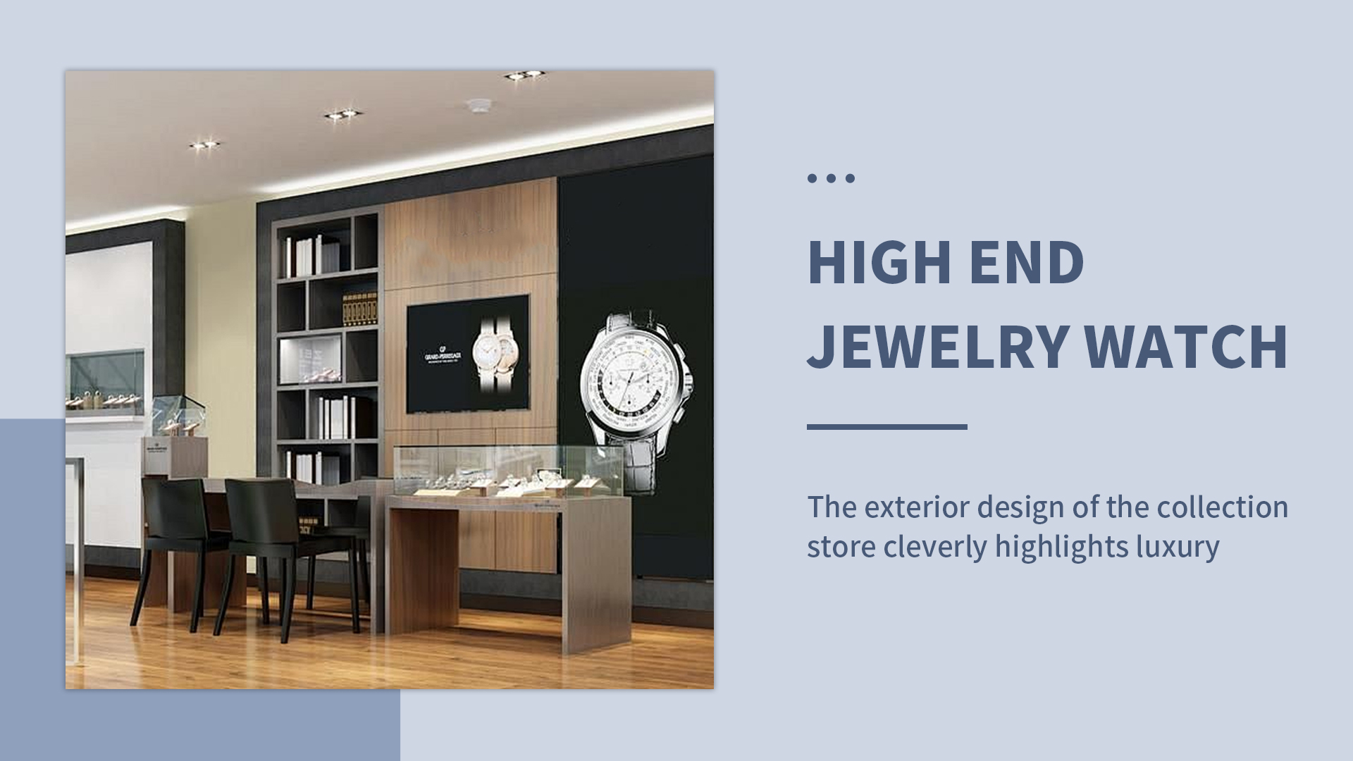 Den äusseren Design vum High-End Bijou- a Auergeschäft ënnersträicht clever Luxus 1