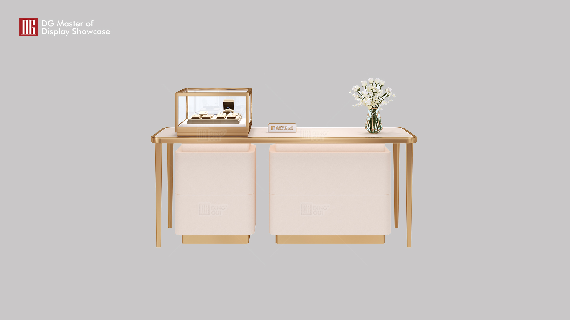 jewelry experience table with leather