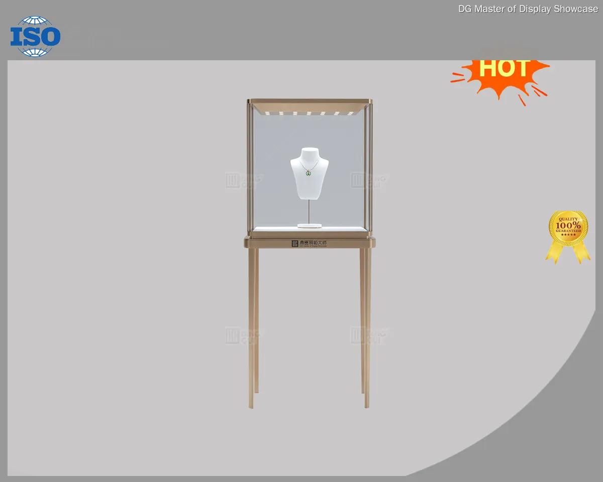 luxury free standing glass display case manufacturer | DG Display Showcase 1