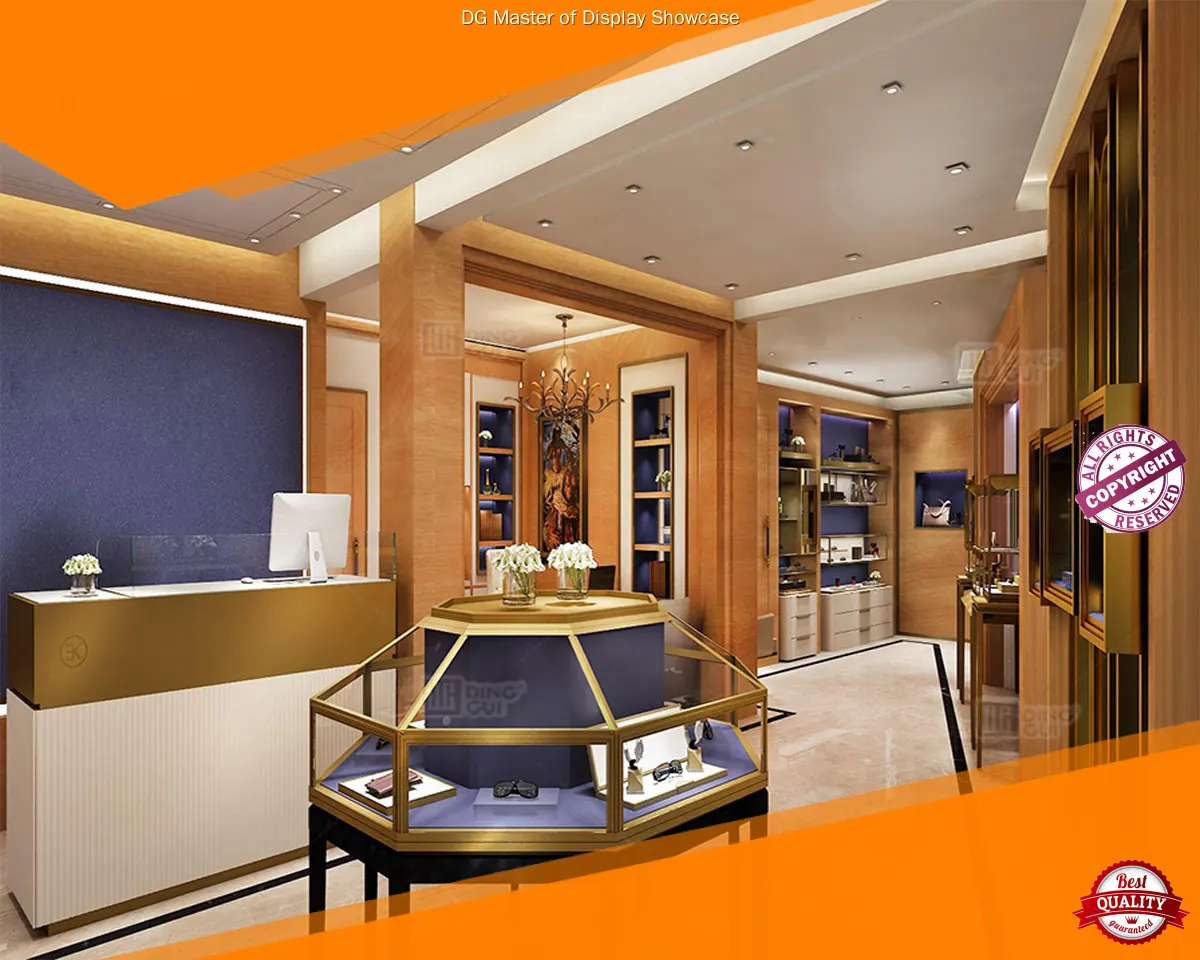 custom high end jewelry showcases national standard | DG Display Showcase 1