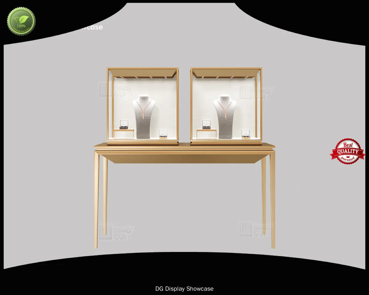 Custom gold showroom counter design supplier Manufacturer | DG Display Showcase 1