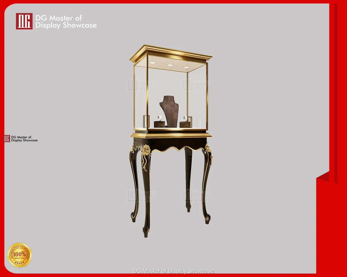 Custom free standing glass display case manufacturer Manufacturer | DG Display Showcase 1