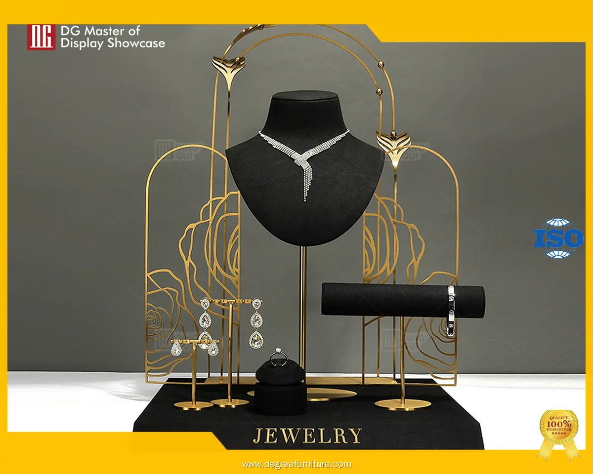 professional black velvet jewelry trays design solution | DG Display Showcase 1