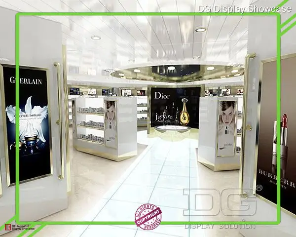 personalized perfume wall shelf display factory | DG Display Showcase 1