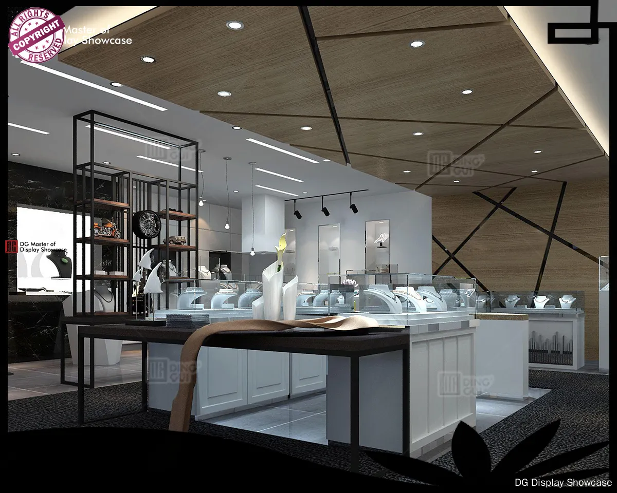 DG Display Showcase | professional jewellery wall showcase design solution 1