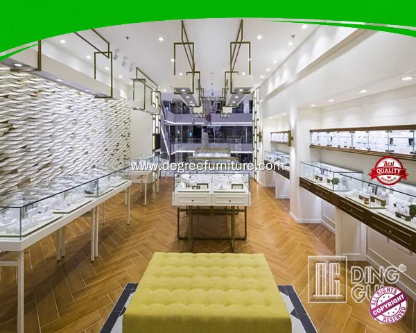 customized gold shop interior design supplier | DG Display Showcase 1