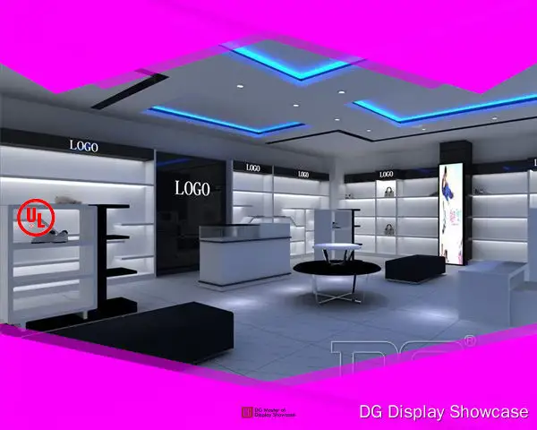 Custom shoe show case for shoe store Manufacturer | DG Display Showcase 1