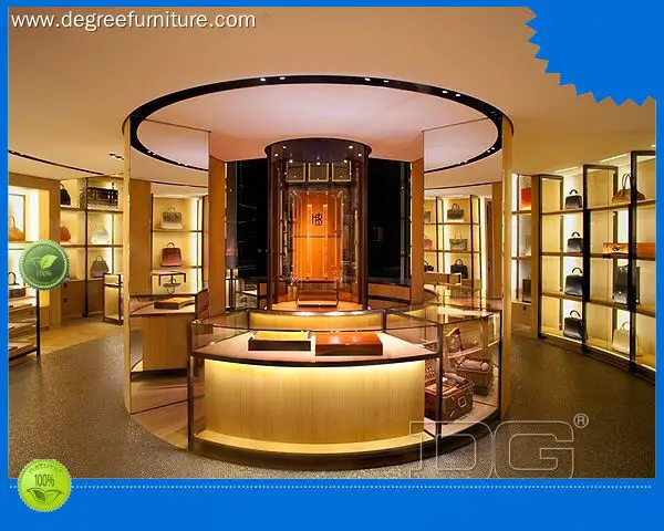 Custom glass display cabinet for bags for handbags Manufacturer | DG Display Showcase 1