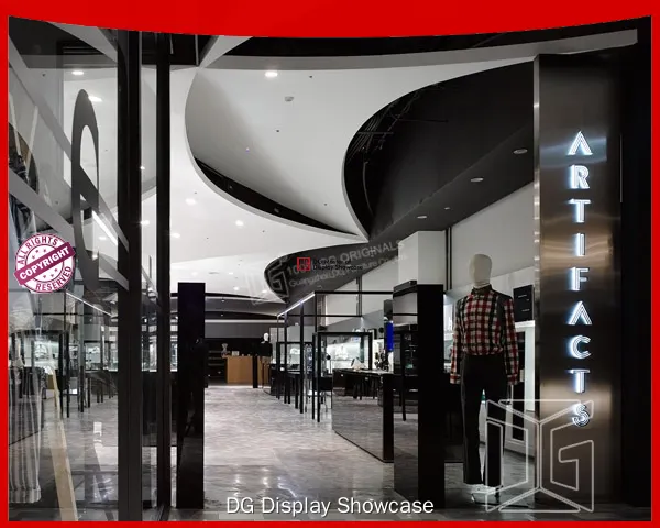 Custom clothing showcase with custom services Manufacturer | DG Display Showcase 1