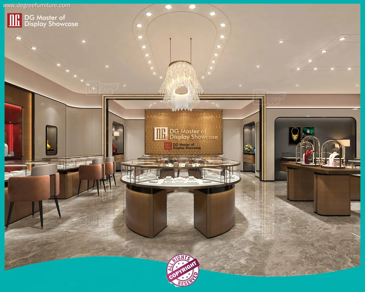 Custom showcase wall mounted glass display cabinet with custom services Manufacturer | DG Display Showcase 1