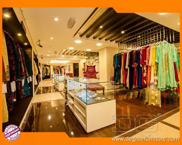 fine quality clothing showcase with custom services | DG Display Showcase 1