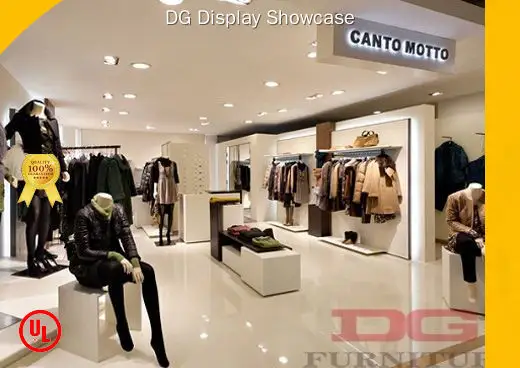Custom showcase for clothes with custom services Manufacturer | DG Display Showcase 1