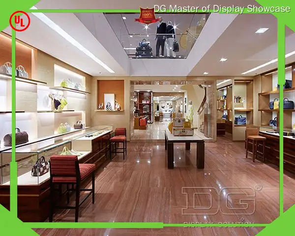 Custom Handbags Showcase company overseas market Manufacturer | DG Display Showcase 1