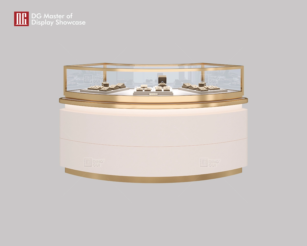 DG's New Design Unique Curve Luxury Jewelry Display Showcase 1