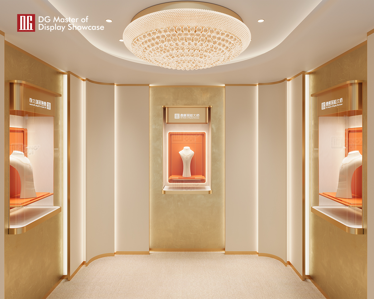 DG Custom High-End Luxury In-Wall Jewelry Display ခင်းကျင်းပြသထားသည်။ 10