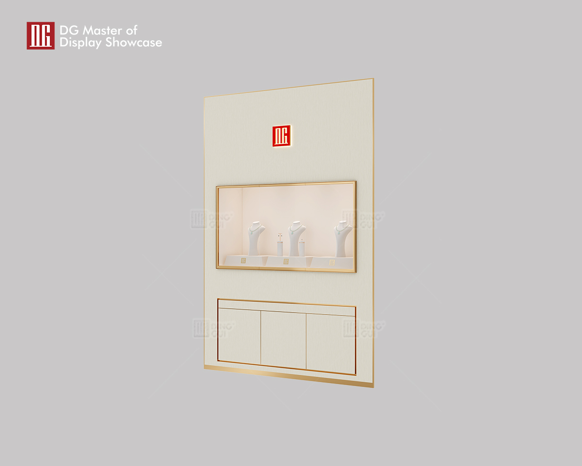 DG Display Showcase သည် High-End Leather လက်ဝတ်ရတနာများနှင့် နာရီ နံရံရှိ Display Cabinet 8