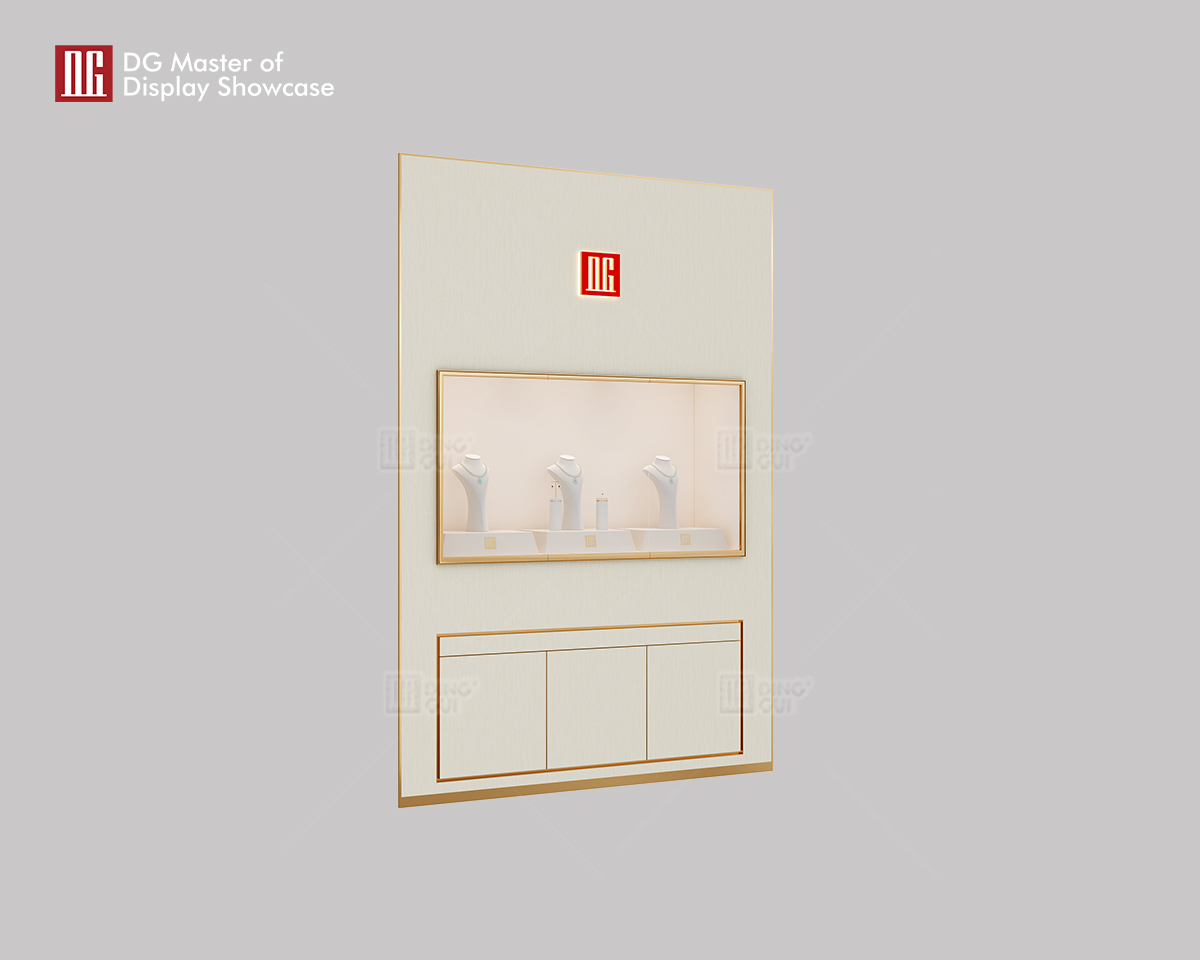 DG Display Showcase သည် High-End Leather လက်ဝတ်ရတနာများနှင့် နာရီ နံရံရှိ Display Cabinet 7