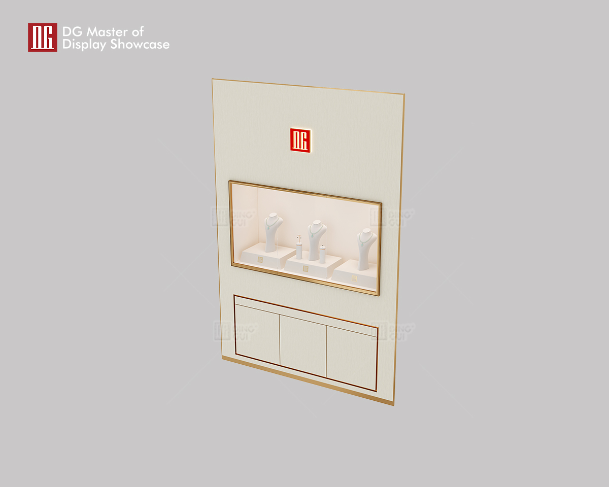 DG Display Showcase သည် High-End Leather လက်ဝတ်ရတနာများနှင့် နာရီ နံရံရှိ Display Cabinet 9