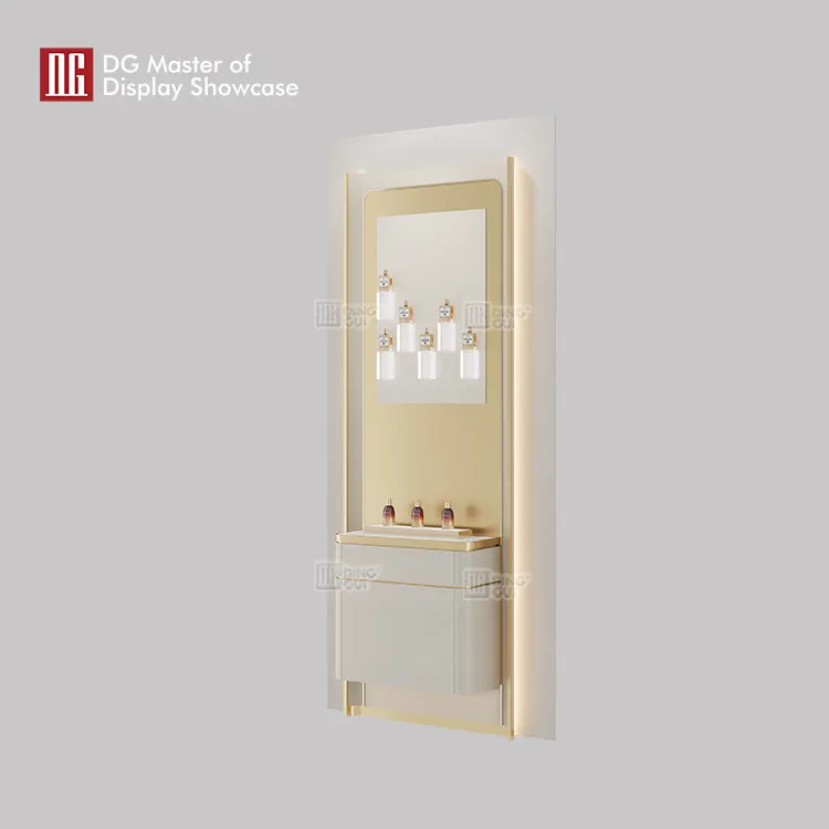 Luxury Perfume Wall Display: High-End Showcase with LED Lighting 2