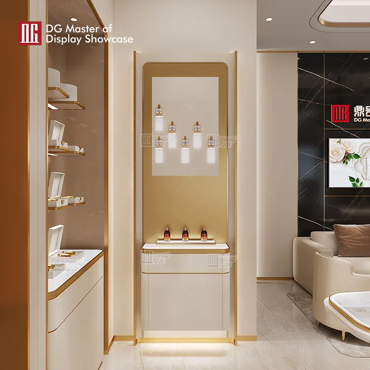 Luxury Perfume Wall Display: High-End Showcase with LED Lighting 5