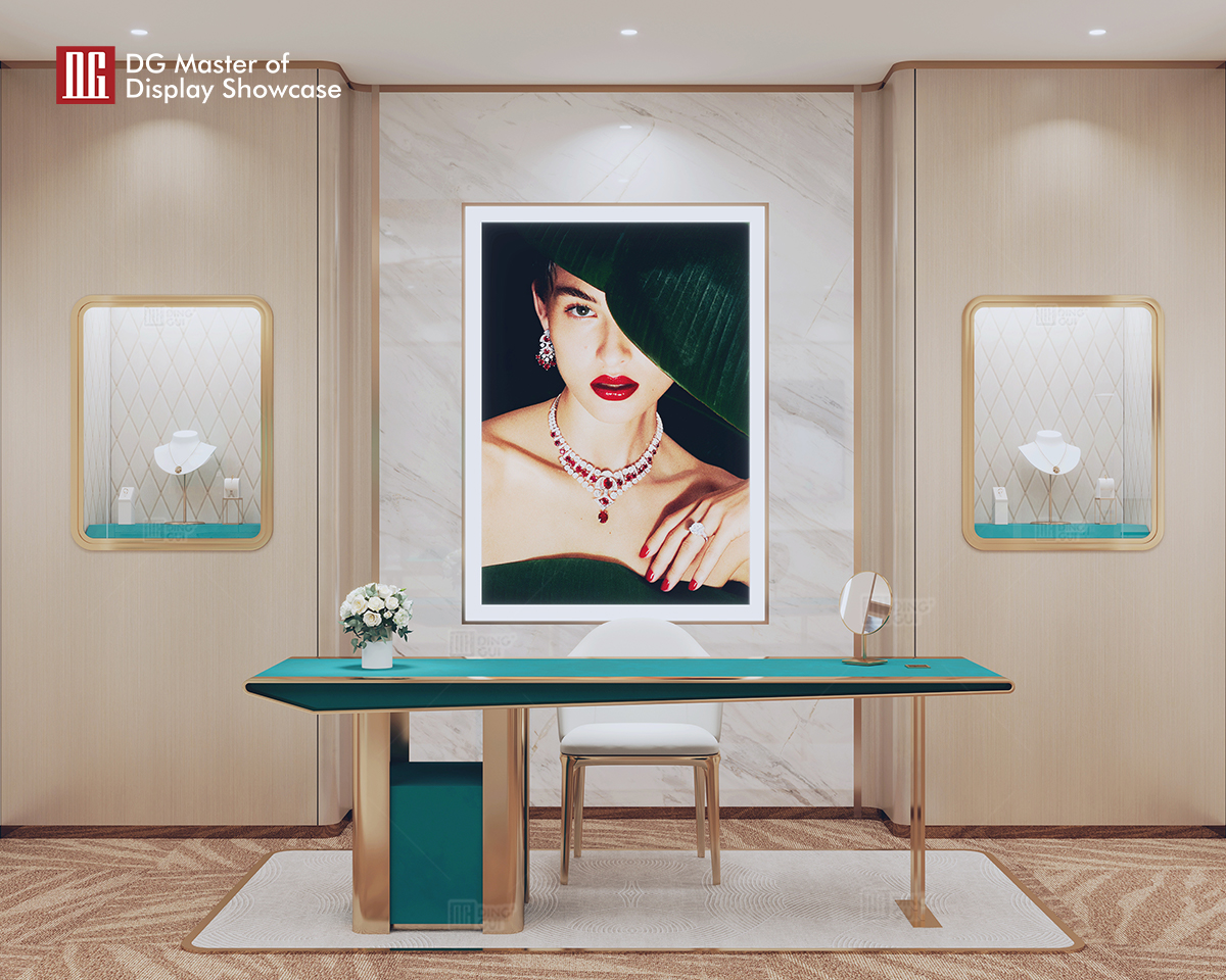 DG High-End Leather Jewelry Experience Table Store Furniture Dekorasyon 9