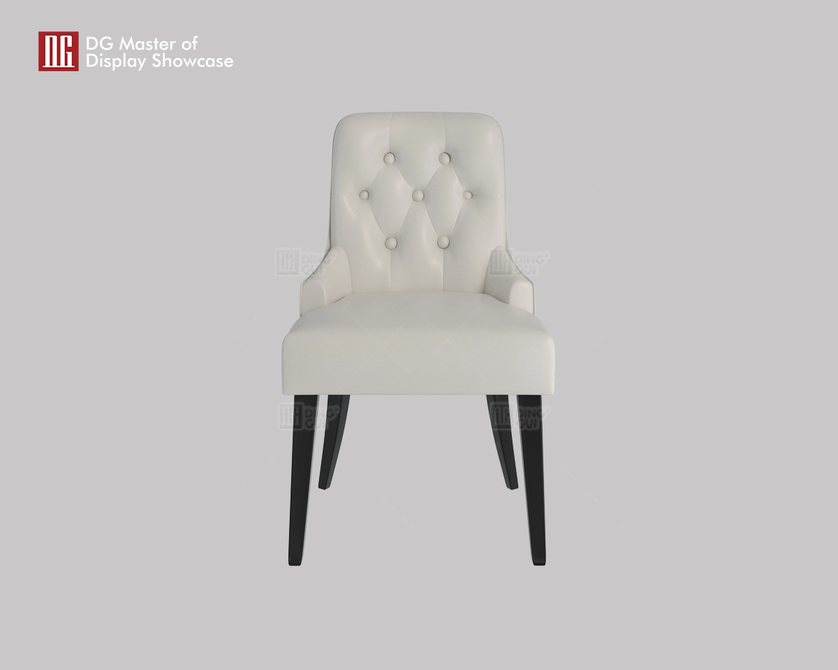 Ang Top-tier na Pearl White Leather at Solid Wood Luxury Experience Chair ng DG Display Showcase 1