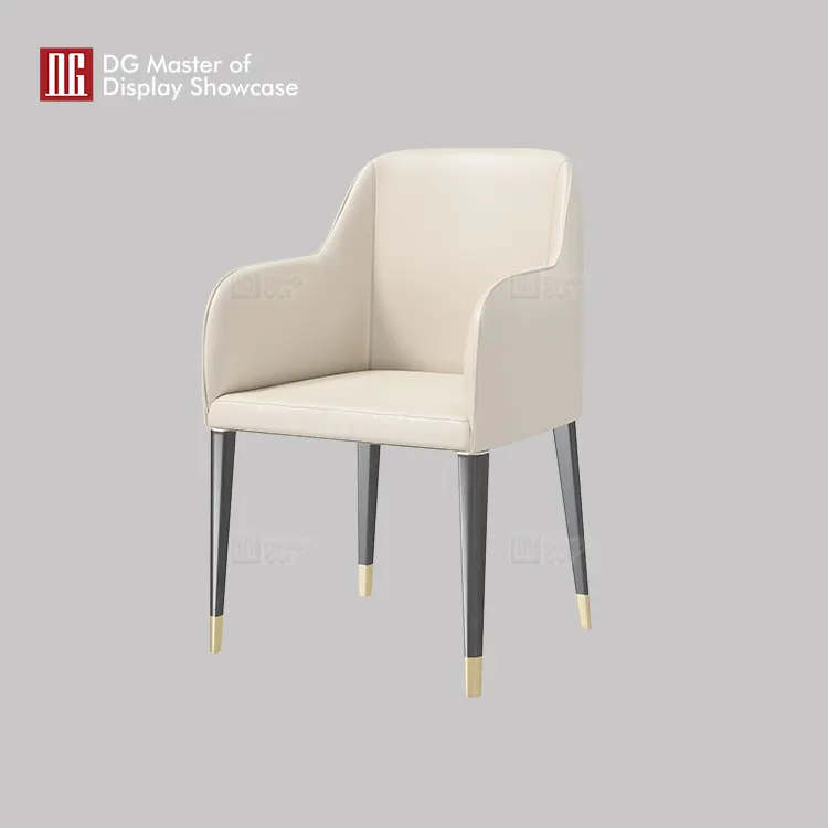 Luxury Beige Leather Chair: Modern Elegance & Comfort 3