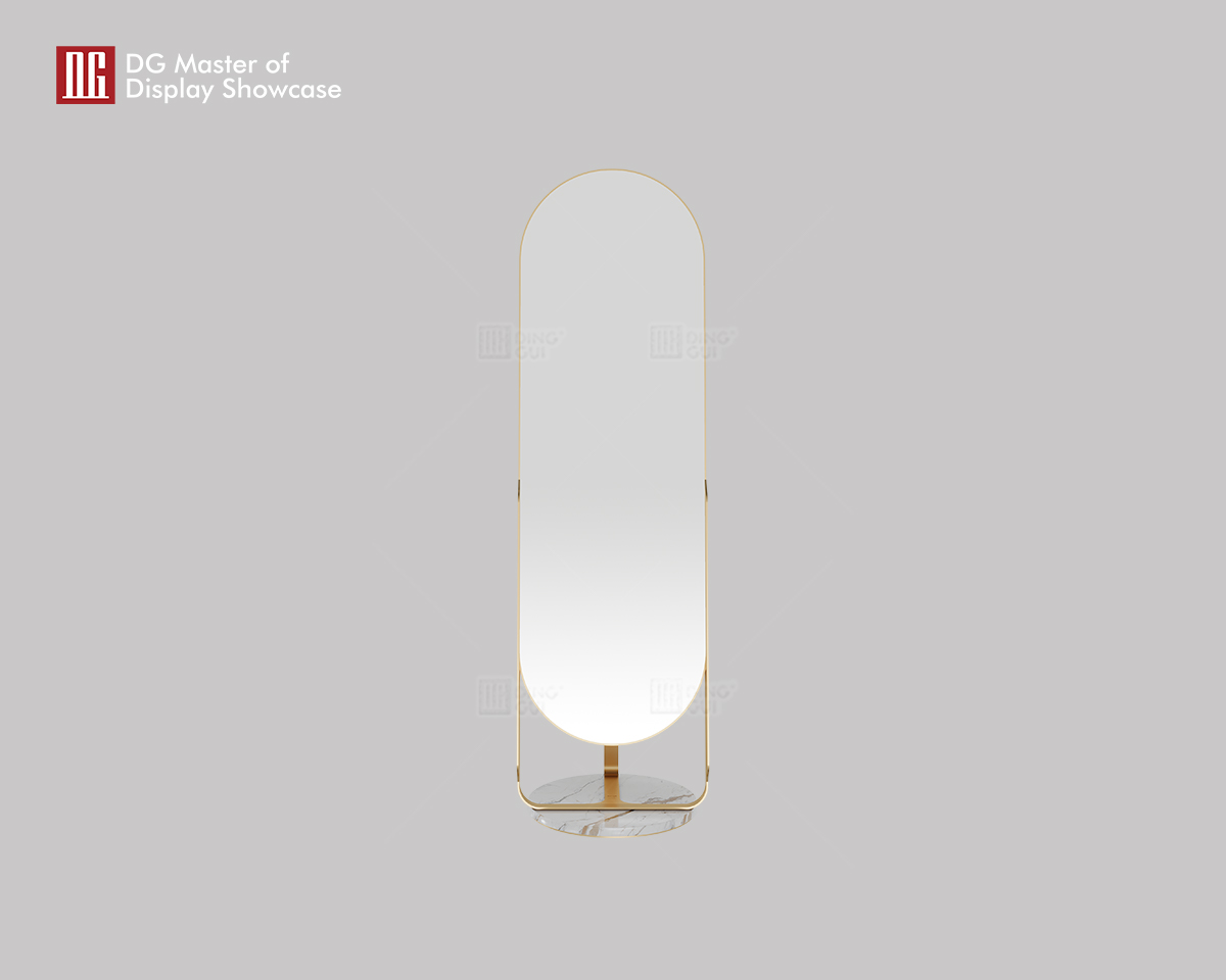 DG Display Showcase latest design marble base oval floor mirror 6