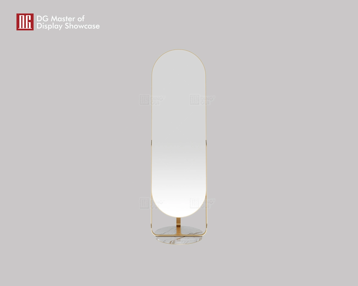 DG Display Showcase latest design marble base oval floor mirror 1