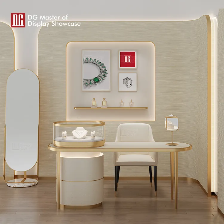 Luxury Oval Floor Mirror with Marble Base for Jewelry Stores 5